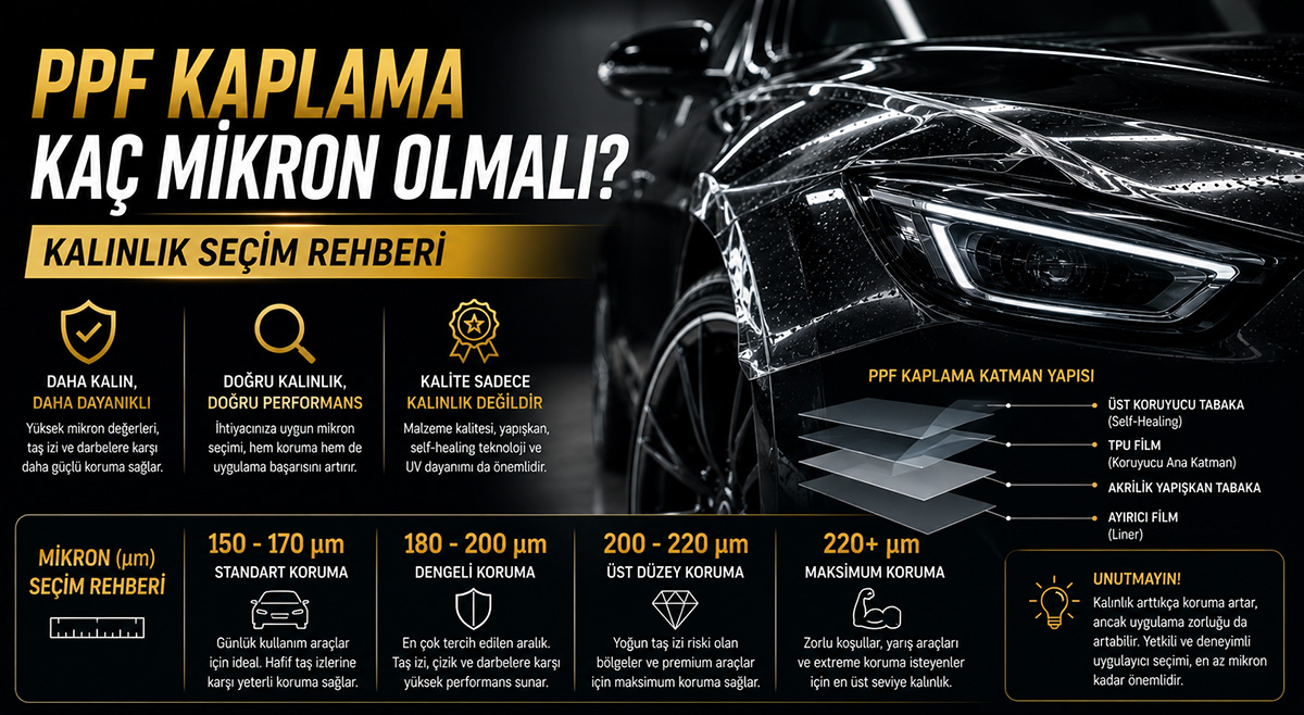 PPF Kaplama Kaç Mikron Olmalı? Kalınlık Seçim Rehberi